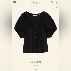 Doen Women's June Blue Puff Sleeve Blouse